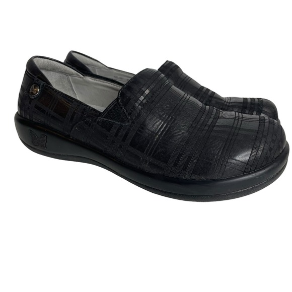 Alegria Black Keli Plaid to Meet You Comfort Shoes Slip-On Women's 40 9.5 10 - Picture 1 of 10